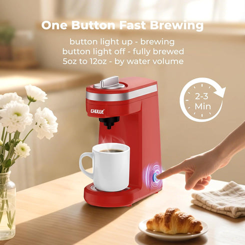 CHULUX Mini Coffee Maker for K Capsule, Single Serve Coffee Maker for One Cup Americano, Lightweight Pod Coffee
