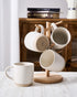 Set 6, 13 oz Set, Set famiware Coffee Mugs of Milkyway Mug Ceramic Cup with Handle for Coffee, Tea, Cocoa, Milk, Matte