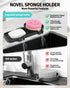 AMAZYC-US 2-in-1 Upgraded Silicone Sponge & Soap Holder with Extra Tray, Auto-Drain Organizer for Kitchen & Bathroom