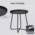 Outdoor Side Table, Small Patio Side Table with Weather Resistant Steel Material, Outdoor Round End Table for Patio