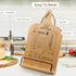 Cookbook Stand: Wooden Holder with Measurement Conversion Chart, Adjustable Recipe Book Stand