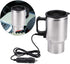 Portable Stainless Steel Electric Car Kettle, 450ml Travel Mug with Auto Charger, Airtight Lid, Heated Coffee Tea Cup