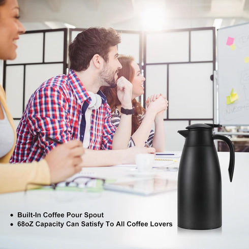 70 oz Thermal Coffee Carafe, Insulated Stainless Steel Coffee Carafes for Keeping Hot Beverages Hot for 12 Hours (2