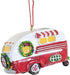 Red and White Happy Camper RV Trailer Christmas Tree Ornament - Camping J8394