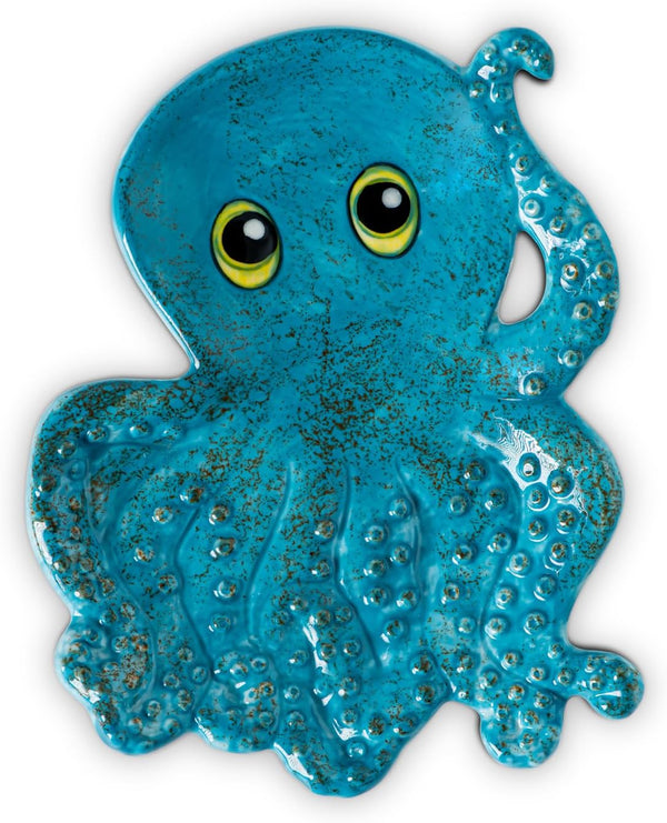 Octopus Spoon Rest for Stove Top, Ceramic Kitchen Counter Spoon Holder, Cute Blue Utensil Rest