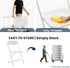 Commercial Set BTEXPERT White Plastic Folding Chair Steel Frame High Capacity Event Chair Lightweight for Office