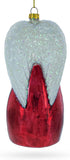 Angel Above Nativity Scene Blown Glass Christmas Ornament