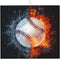 Baseball Dish Drying Mat 18x16 in, Sports-Themed Absorbent Pads with Cool Fire & Water, Drainer Mats for Kitchen Counter