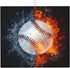 Baseball Dish Drying Mat 18x16 in, Sports-Themed Absorbent Pads with Cool Fire & Water, Drainer Mats for Kitchen Counter