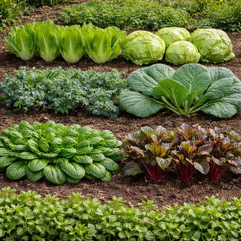 Sunutri Seeds 2500+ 9 Greens Seeds Collection, Seeds, Heirloom Varieties, Arugula, Beet, Upland Cress, Vates Collard