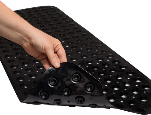 ENKOSI Large Non Slip Bath Mat - 40 x 16 Inch Bathroom Mat for Bathtub - Anti Slip Bathmat for Tub (Black) by ENKOSI