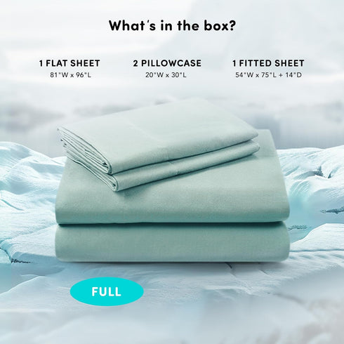 Comfort Spaces Coolmax Moisture Wicking Sheet Set - Soft, Fade Resistant, Deep Pocket, Aqua, Full, 4 Piece