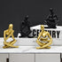 Jinkoozz Gold Reading Women Statue, Thinker Sculptures, Abstract Art Ornament, Modern Aesthetic Figurine Decoration