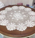 Hetao 100% Cotton Handmade Crochet Round Tablecloth Doilies, White, 24 Inch