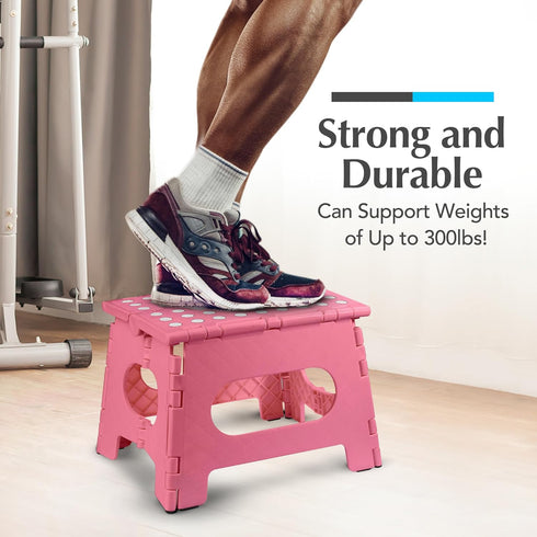 2-Pack) Handy Laundry Folding Lightweight Step Stool - Sturdy Enough to Support Adults and Safe Enough for Kids - Opens