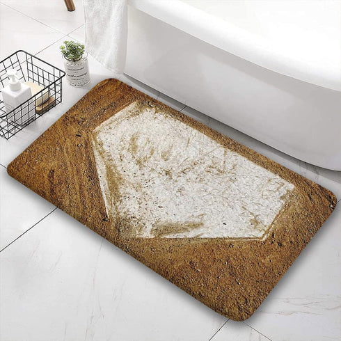 NYMB Non-Slip Baseball Bath Rug, Wooden Floor Mat for Indoor Outdoor Entryways, (17X29in)