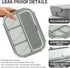 Bento Box Adult Lunch Box, 4 Compartments Lunchable Food Container with Utensils, Sauce Jar, Muffin Liners, Gray.