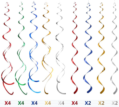 Western Party Decorations Pack, 30Ct Hanging Swirls Foil Swirls for Cowboy Theme Birthday Baby Shower Decor