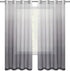 DWCN Ombre Sheer Curtains - Faux Linen Gradient Semi Voile Grommet Top Drapes, Set of 2 Panels, 52 x 54 Inch