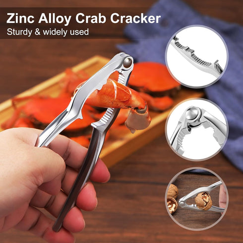 Veluft 20 Pcs Crab Crackers and Tools, Crab Crackers, Lobster Sheller, Fork, Scissors & Storage Bag, Crab & Lobster