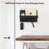 Key Holder for Wall, Decorative Key and Mail Holder with Shelf, Large Hooks for Bags, Coats, Umbrella – Paulownia Wood