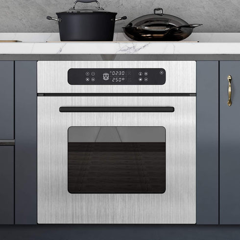 LaCheery 24x160in Silver Stainless Steel Backsplash Contact Paper - Waterproof Self Adhesive Vinyl Film for Countertop