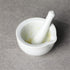 LEETOYI Porcelain Small Mortar and Pestle, Ceramic Herb Grinder Pill Crusher Set, 3.3 inch, White