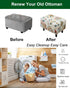 Bottom,56 CRFATOP Ottoman Chair Cover Large Ottoman Chair Slipcovers Solid Rectangle Storage Stool Cover Stretch