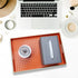 15.7"*10.2" Orange Decorative Coffee Table Tray, Rectangular Plastic Serving Tray with Handles for Living Room