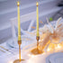 10 Inch Taper Candle Set of 12 - Long Burning Tapered Candles for Dinner Parties, Weddings, and Halloween (25cm, Gold)