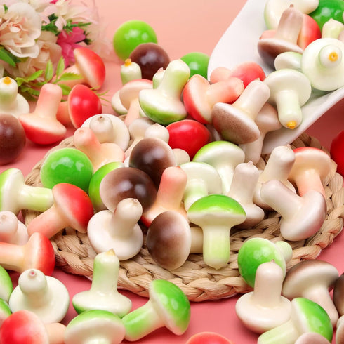 30pcs Gresorth Mini Artificial Mushroom Decoration Fake Vegetable Ornament Lifelike Faux Fruit Model for Home Kitchen