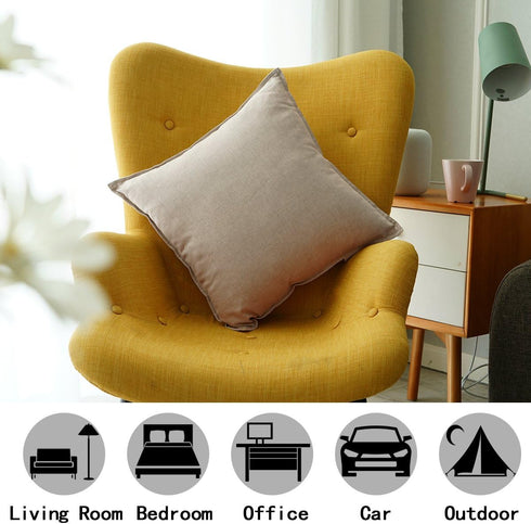 Jeanerlor Set of 2 Decorative Cotton Linen Couch 26"x26" Throw Pillow Case, Durable Classy Cushion Cover for
