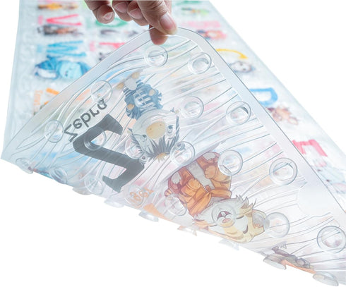 ShineCozy 35 15.3 Inch, Cute Cartoon Non-Slip Bath Mat for Tub - Anti-Slip Kids Bathtub Mat, Slip-Resistant Shower Mat