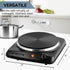 OVENTE Electric Countertop Single Burner, 1000W Cooktop with 7.25 Inch Cast Iron Hot Plate, Compact Cooking Stove,