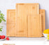 Pure Home Solutions Set, Bamboo Cutting Board Durable Wood Cutting Boards for Kitchen with Deep Juice Grooves
