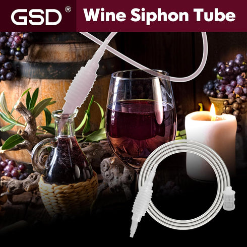 GSD 2M/6.6FT Wine Siphon Tube Hose Pump for Beer Making and Brewing