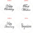 Designer Stencils Script Celebration Cake Stencils Set, Beige/Semi-Transparent