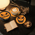 6 Pcs Halloween Pumpkin Drink Coasters with Holder Coasters for Drinks Coffee Table Home Decor Housewarming Gift