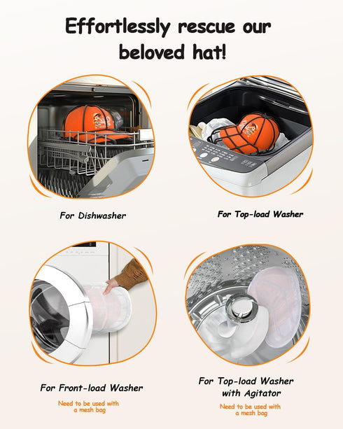 XQXA Hat Washer Cage, No Assembly Needed Hat Cleaner for Adult and Kids Hats, Black