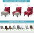 Armless Room(Red,1) Iauddy Accent Slipper Chair Cover Slipcover,Stretch Spandex Printed Removable Non-Slip Silp Cover