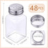 48 Pack 2.7oz Bokon Glass Salt Shaker Bulk with Stainless Lids Tops Small Spice Shaker for Kitchen Restaurants