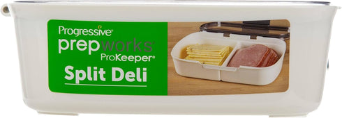 ProKeeper Split Deli Food Storage Container, Air-Tight Silicone Seal and Dry Erase Compatible Lid, 11.75