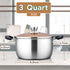 LIANYU 3QT Stainless Steel Stock Pot, Cooking Soup Pot with Lid, Heavy Duty Pasta Stockpot for Strew Simmer Boiling, Heat-proof Handle, Dishwasher Safe by LIANYU