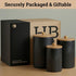 Countertop Set 3 Set Ceramic Kitchen Canisters for of with Airtight Bamboo Lids - Black Kitchen Canisters with Airtight