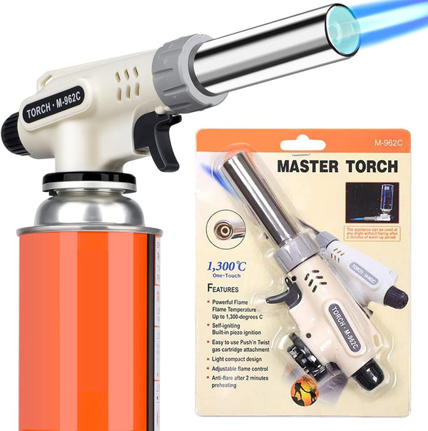 Culinary Professional Kitchen Butane Torch, Upgrade Creme Brulee Blow Torch for Cooking, Adjustable Flame
