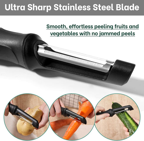 Beneno Swivel Vegetable Peeler, Razor-Sharp Smooth Peeling Potato Peelers with Stainless Steel Blades, Ergonomic