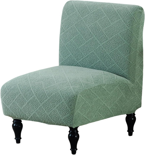Armless Accent Chair Cover Stretch Jacquard Accent Chair Covers Without Arms Washable