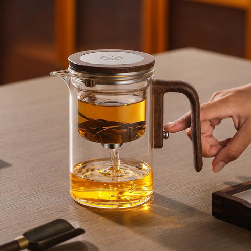 GrowCube -800ML/27.01oz Enchanti Tea Pot, Magic Glass Teapot with Strainer,Magnetic Water Separation with Infuser