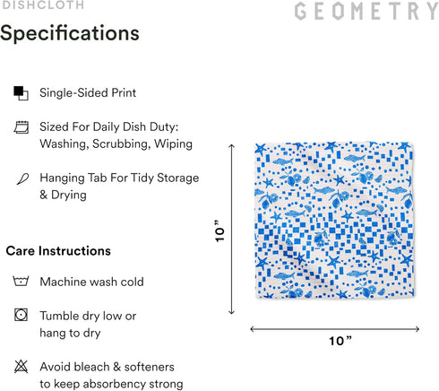 Summer Summer 6 Pack GEOMETRY Dishcloth Spring & Collection Quick-Dry, Ultra-Absorbent, Reusable Microfiber Kitchen
