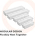 Oggi Clear Drawer Organizers Set of 5 - (1) 3x6.25, (2) 3x9.5, (2) 3x12.5 - Ideal for Kitchen, Office, Bathroom, and
